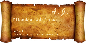 Albecker Józsua névjegykártya